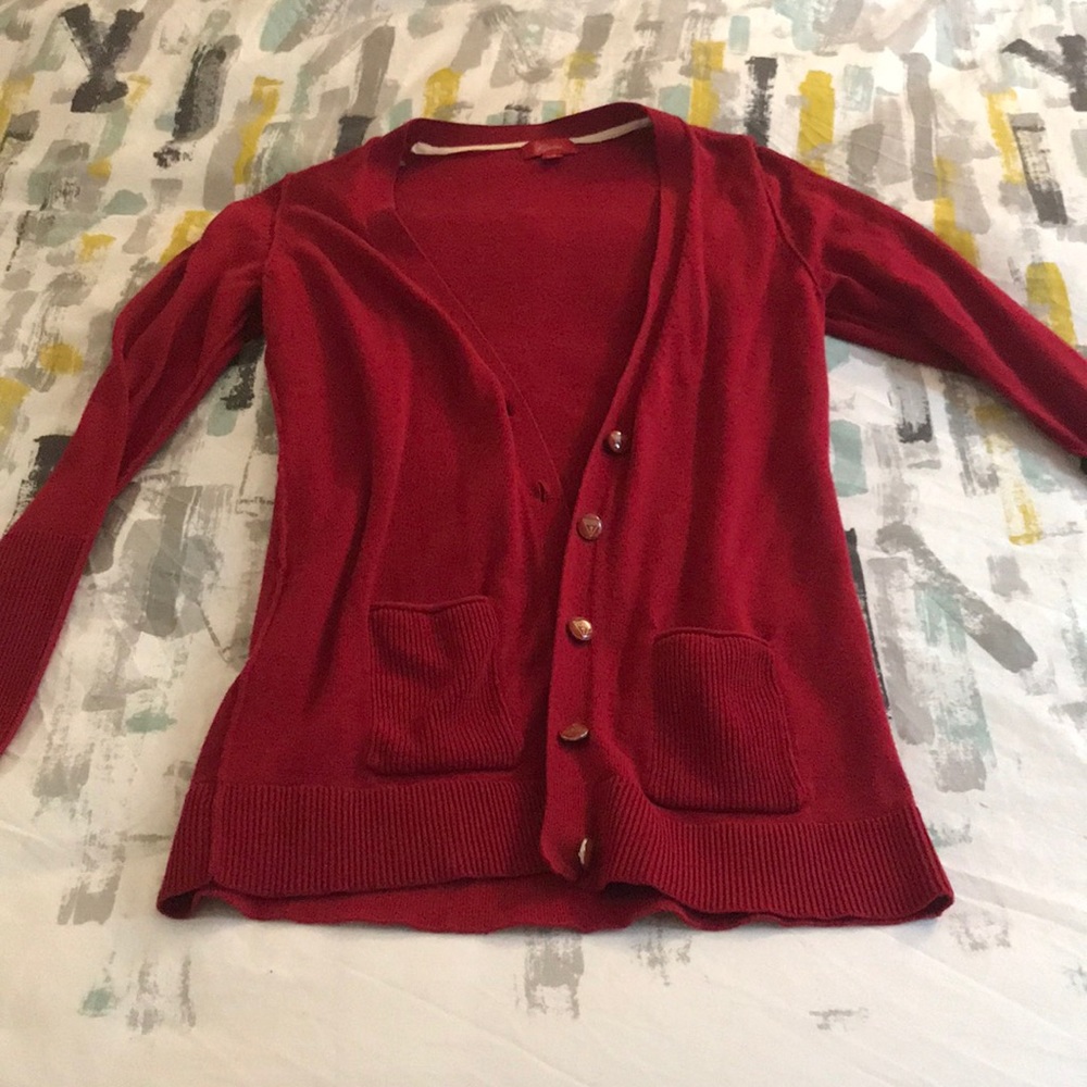 Red Guess Cardigan size large